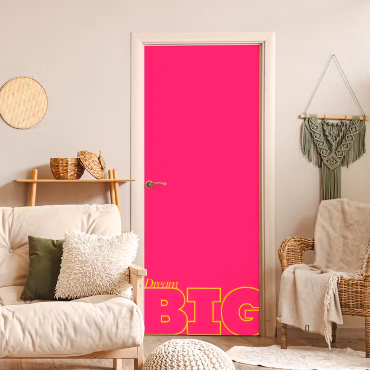 Deursticker - Minimalistisch - Roze - Dream big - Grafisch — 4