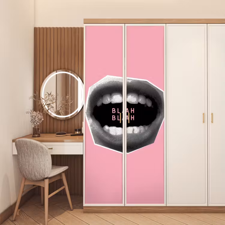 Deursticker - Mond - BLAH BLAH - Roze — 5