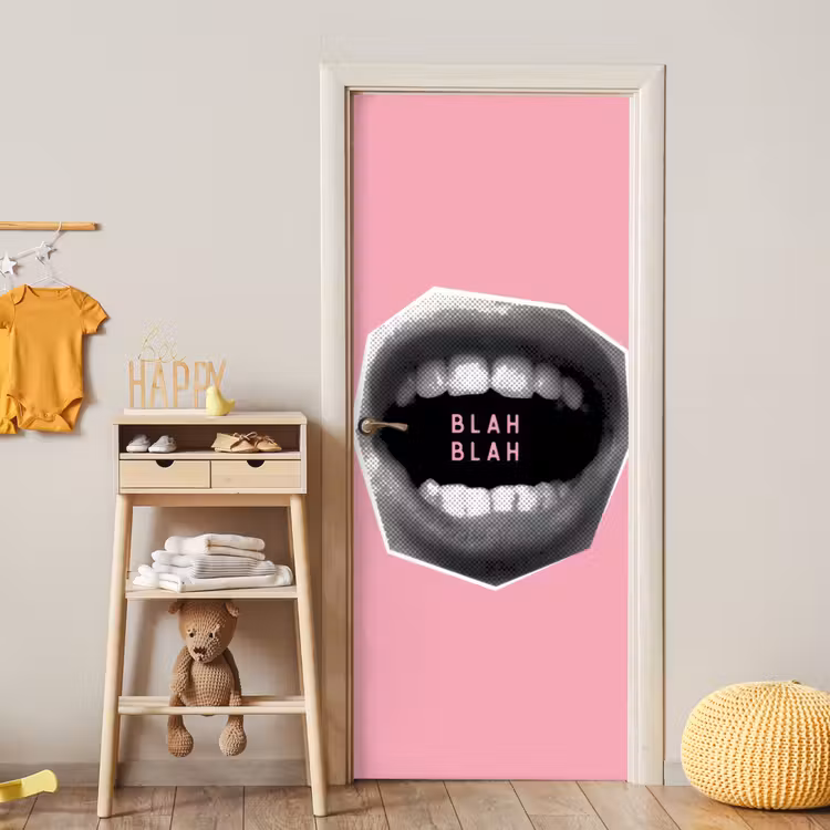 Deursticker - Mond - BLAH BLAH - Roze — 6