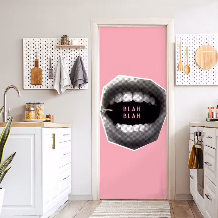 Deursticker - Mond - BLAH BLAH - Roze — 7