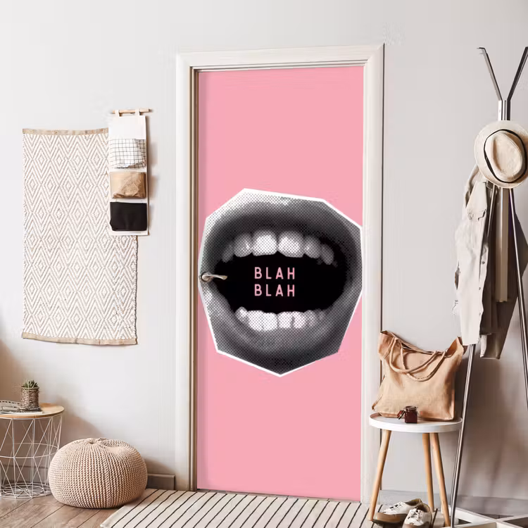 Deursticker - Mond - BLAH BLAH - Roze — 8