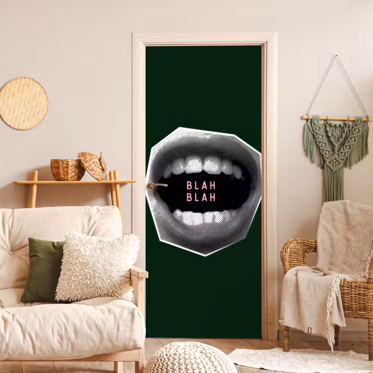 Deursticker - Mond - Groen - Illustratie - BLAH BLAH — 4