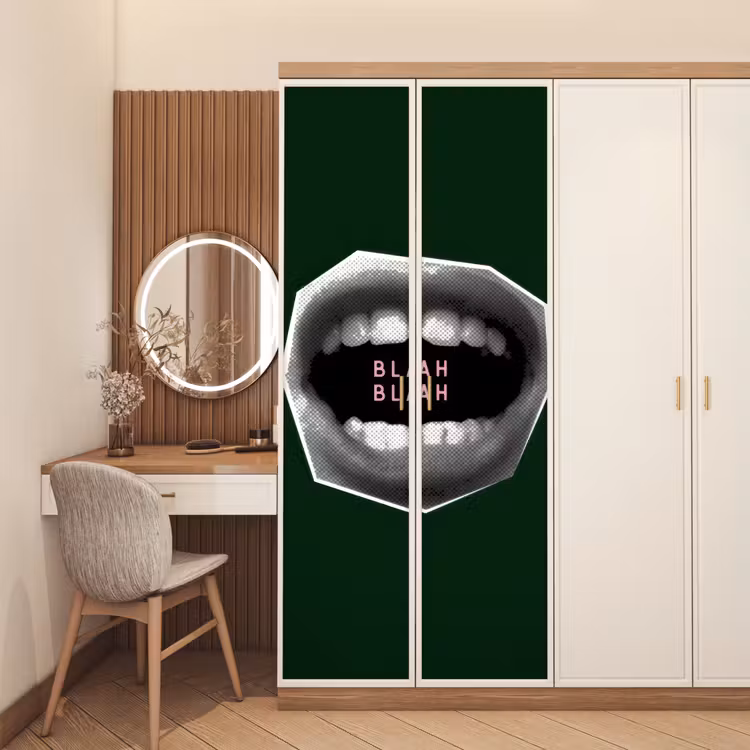 Deursticker - Mond - Groen - Illustratie - BLAH BLAH — 5