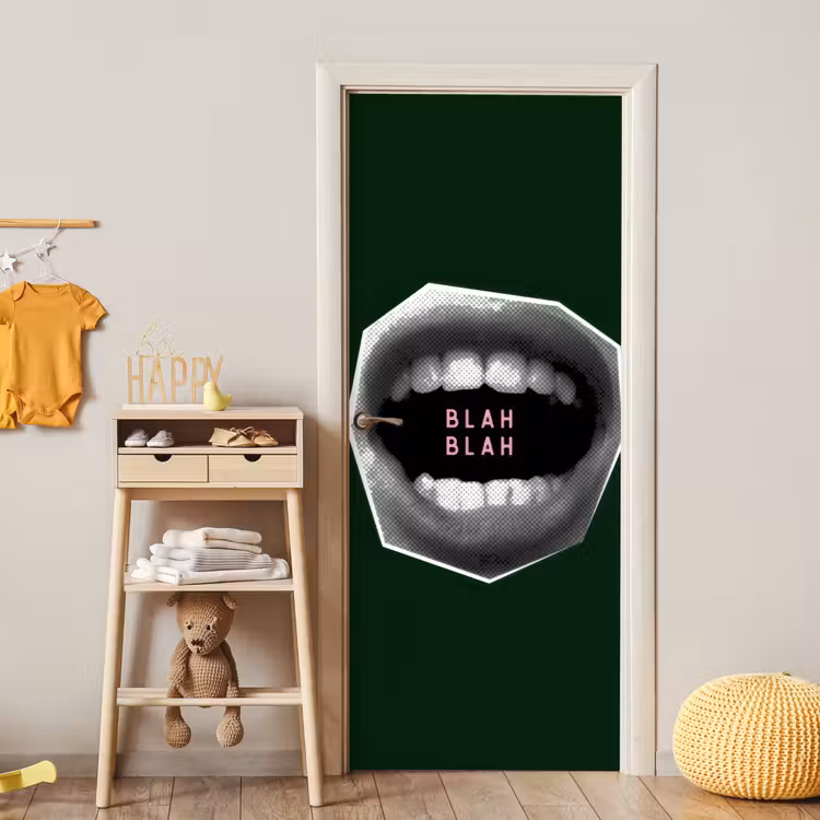 Deursticker - Mond - Groen - Illustratie - BLAH BLAH — 6