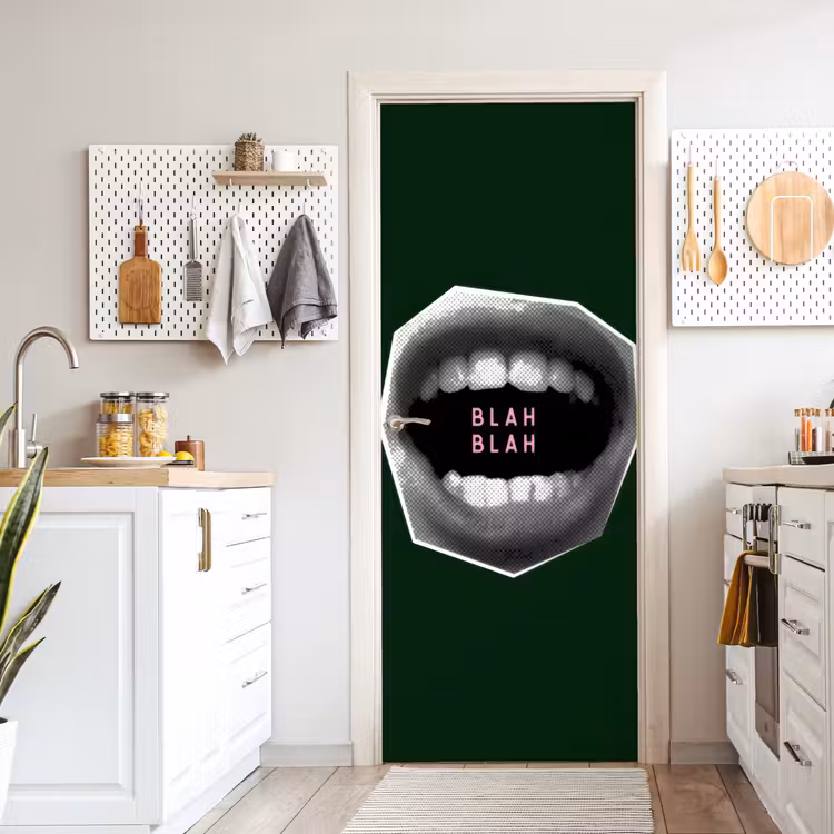 Deursticker - Mond - Groen - Illustratie - BLAH BLAH — 7