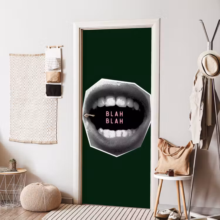 Deursticker - Mond - Groen - Illustratie - BLAH BLAH — 8