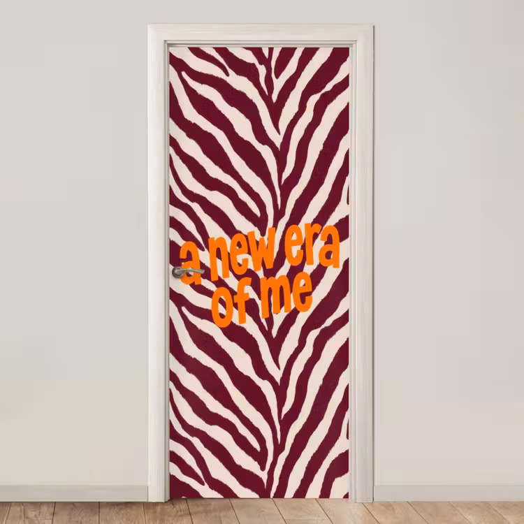Deursticker - New era - Bordeaux - Zebraprint — 1