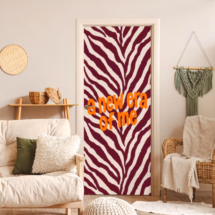 Deursticker - New era - Bordeaux - Zebraprint — 4