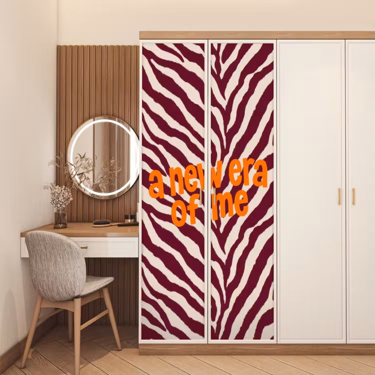 Deursticker - New era - Bordeaux - Zebraprint — 5