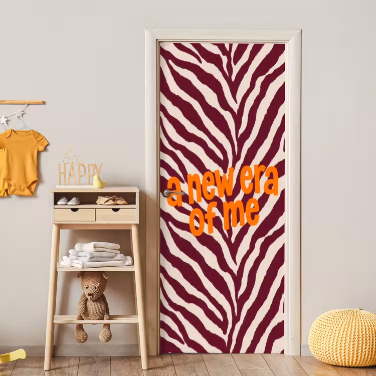 Deursticker - New era - Bordeaux - Zebraprint — 6