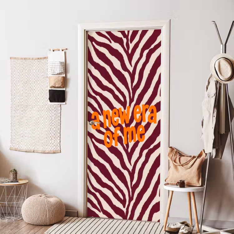 Deursticker - New era - Bordeaux - Zebraprint — 8