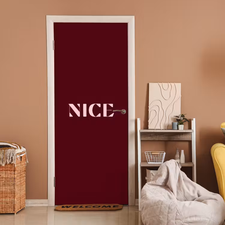 Deursticker - Nice - Bordeaux - Roze — 2