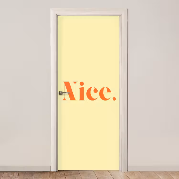 Deursticker - Nice - Oranje - Geel - Minimalistisch — 1