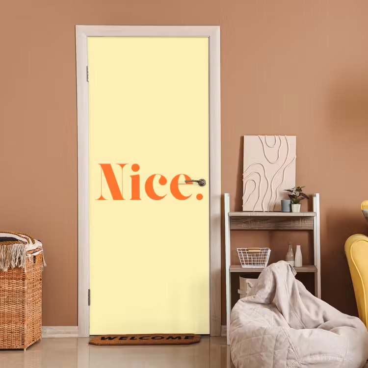 Deursticker - Nice - Oranje - Geel - Minimalistisch — 2