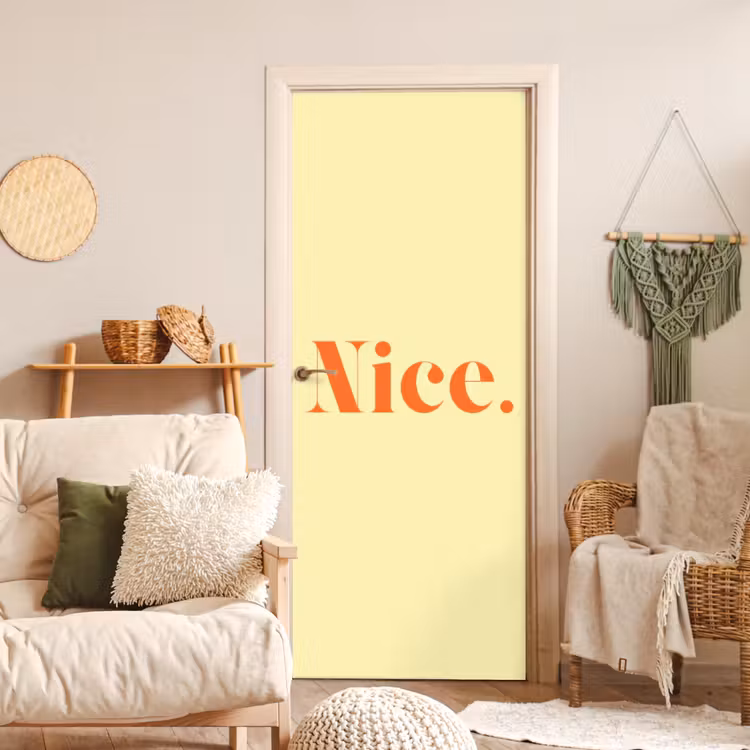 Deursticker - Nice - Oranje - Geel - Minimalistisch — 4