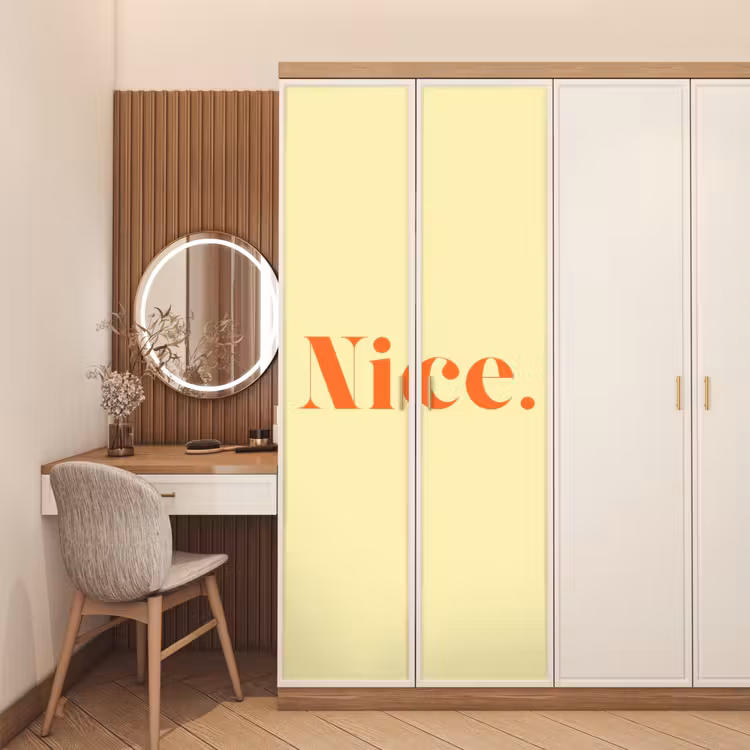 Deursticker - Nice - Oranje - Geel - Minimalistisch — 5