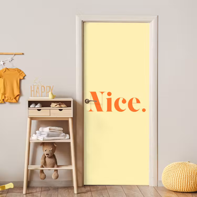 Deursticker - Nice - Oranje - Geel - Minimalistisch — 6