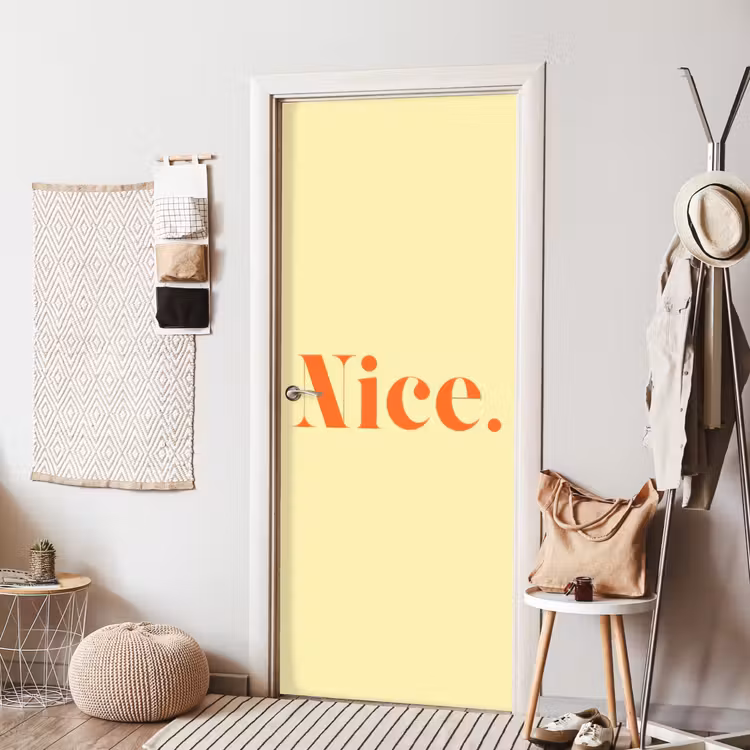 Deursticker - Nice - Oranje - Geel - Minimalistisch — 8