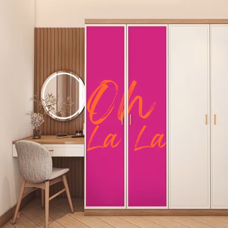 Deursticker - Oh la la - Oranje - Roze — 5