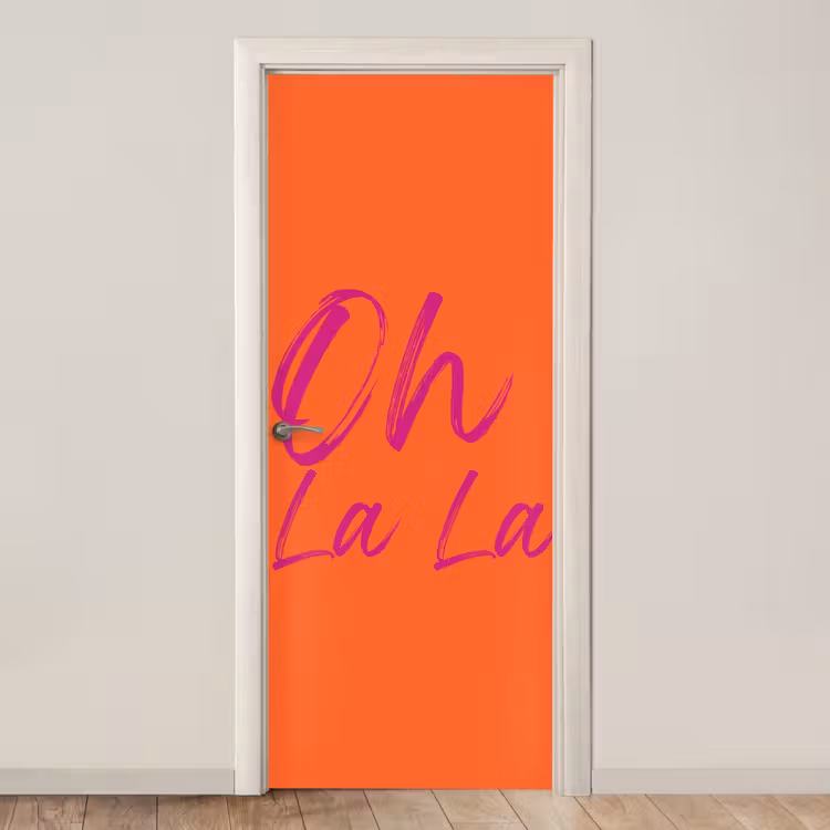 Deursticker - Oh la la - Oranje - Roze - Grafisch — 1