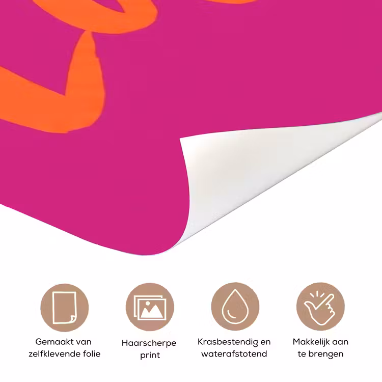 Deursticker - Oh la la - Roze - Oranje - Minimalistisch — 3