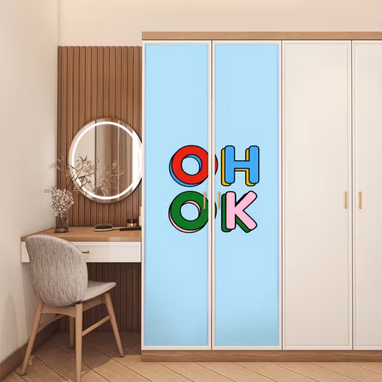 Deursticker - Oh ok - Blauw - Kleurrijk — 5