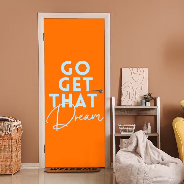 Deursticker - Oranje - Blauw - Go get that dream — 2