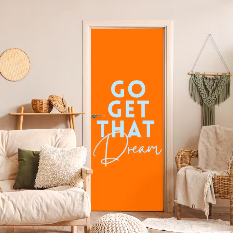 Deursticker - Oranje - Blauw - Go get that dream — 4