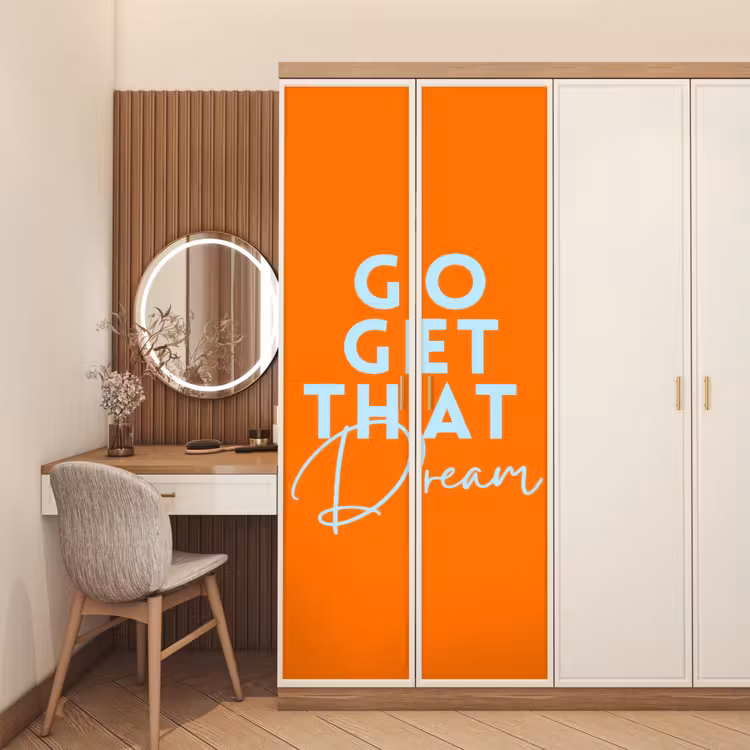 Deursticker - Oranje - Blauw - Go get that dream — 5