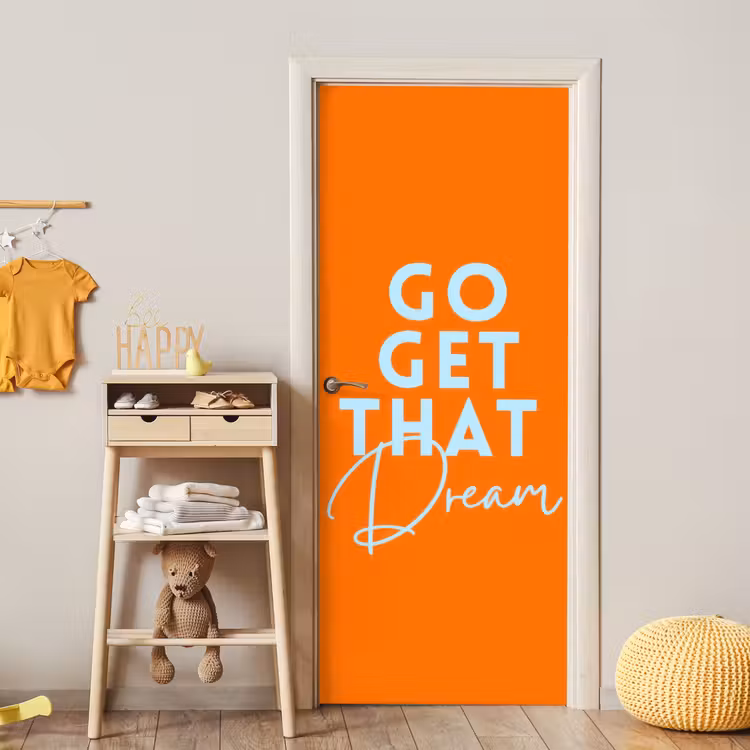 Deursticker - Oranje - Blauw - Go get that dream — 6