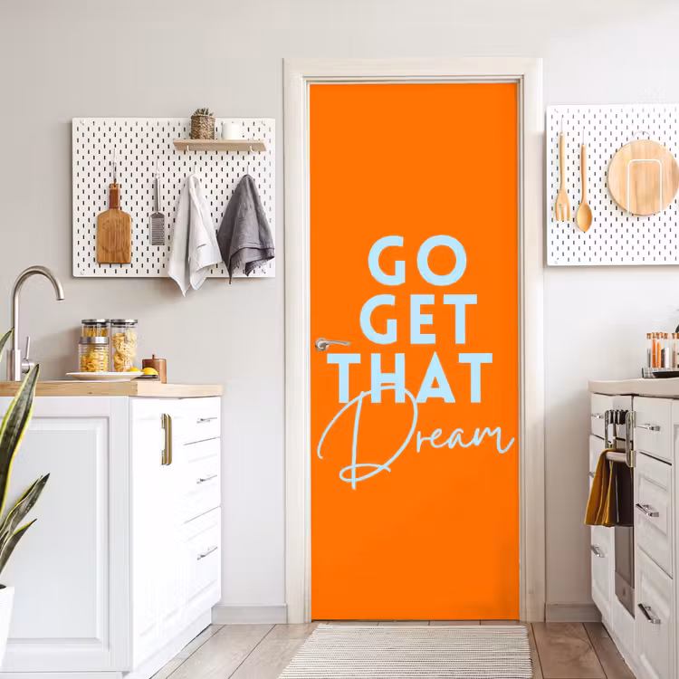 Deursticker - Oranje - Blauw - Go get that dream — 7