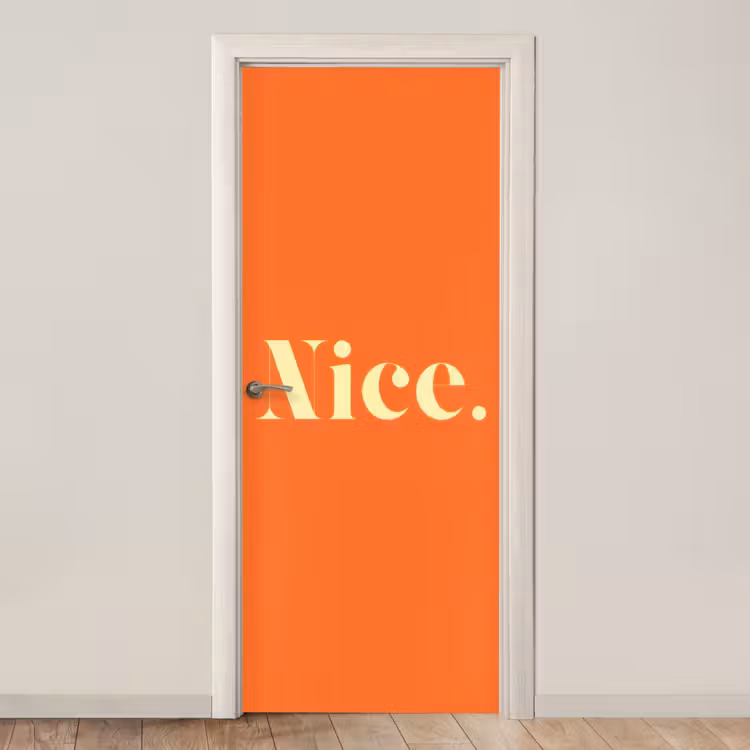 Deursticker - Oranje - Gebroken wit - Nice — 1