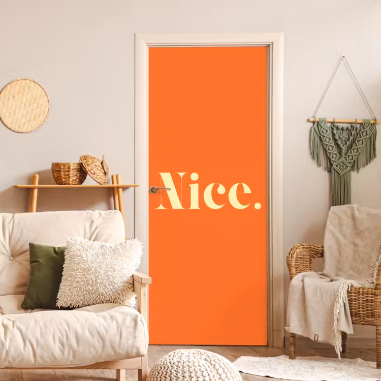 Deursticker - Oranje - Gebroken wit - Nice — 4
