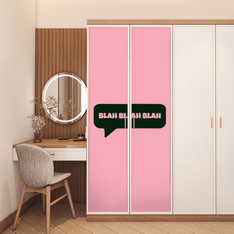 Deursticker - Roze - Tekstwolk - Groen - BLAH BLAH BLAH — 5