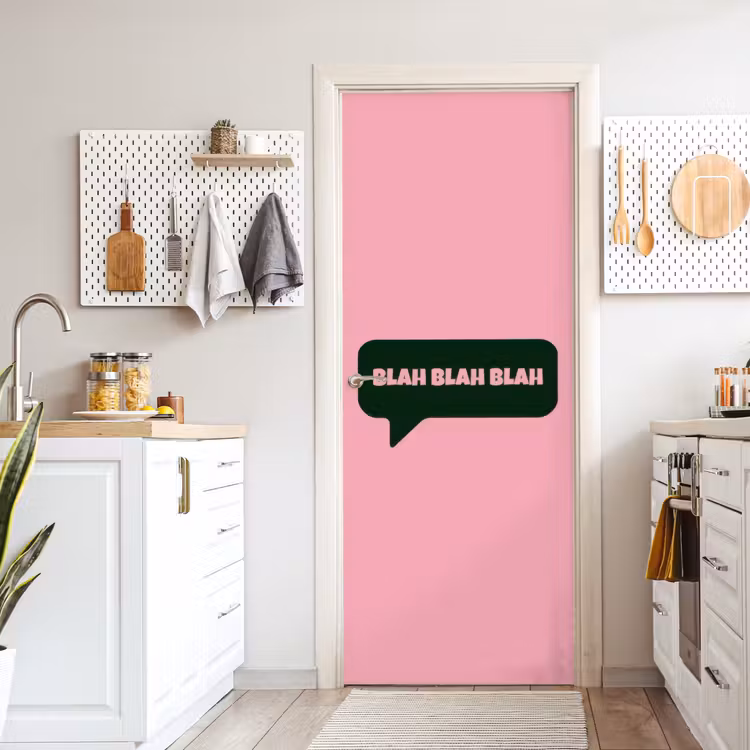 Deursticker - Roze - Tekstwolk - Groen - BLAH BLAH BLAH — 7
