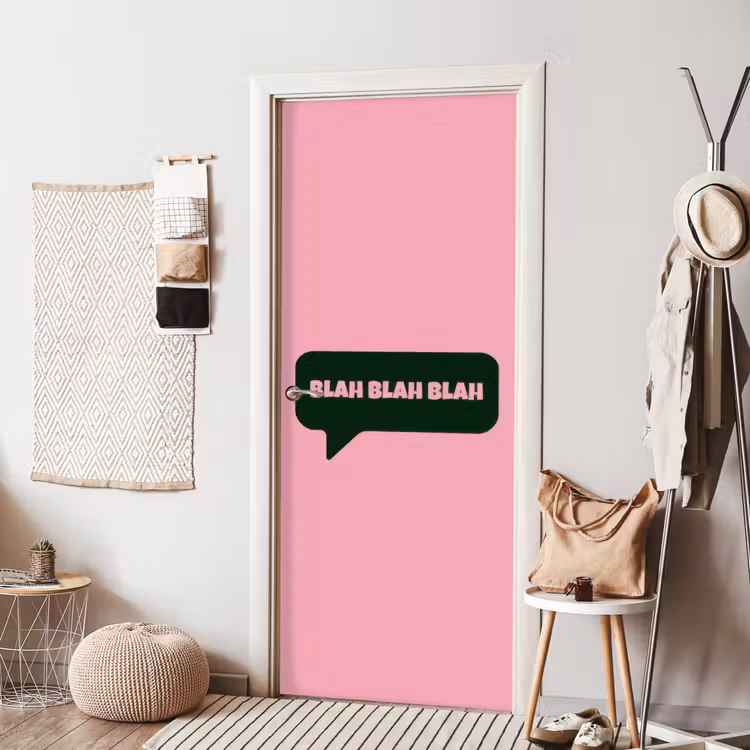 Deursticker - Roze - Tekstwolk - Groen - BLAH BLAH BLAH — 8