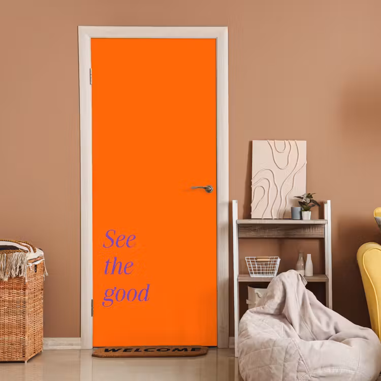 Deursticker - See te good - Paars - Oranje — 2
