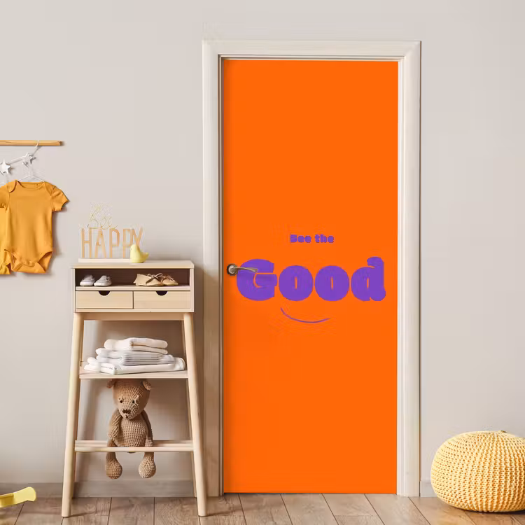 Deursticker - See the good - Paars - Oranje - Smiley — 6