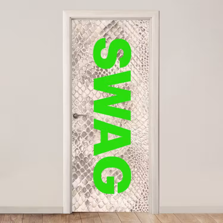 Deursticker - Slangenprint - SWAG - Neon - Groen — 1