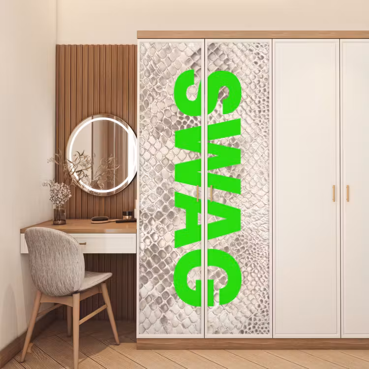 Deursticker - Slangenprint - SWAG - Neon - Groen — 5