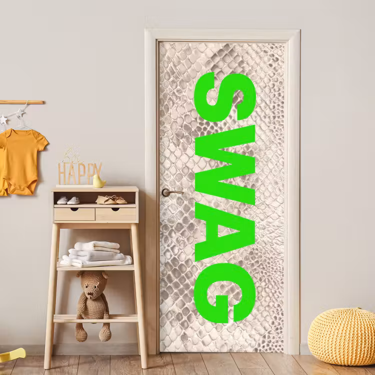 Deursticker - Slangenprint - SWAG - Neon - Groen — 6