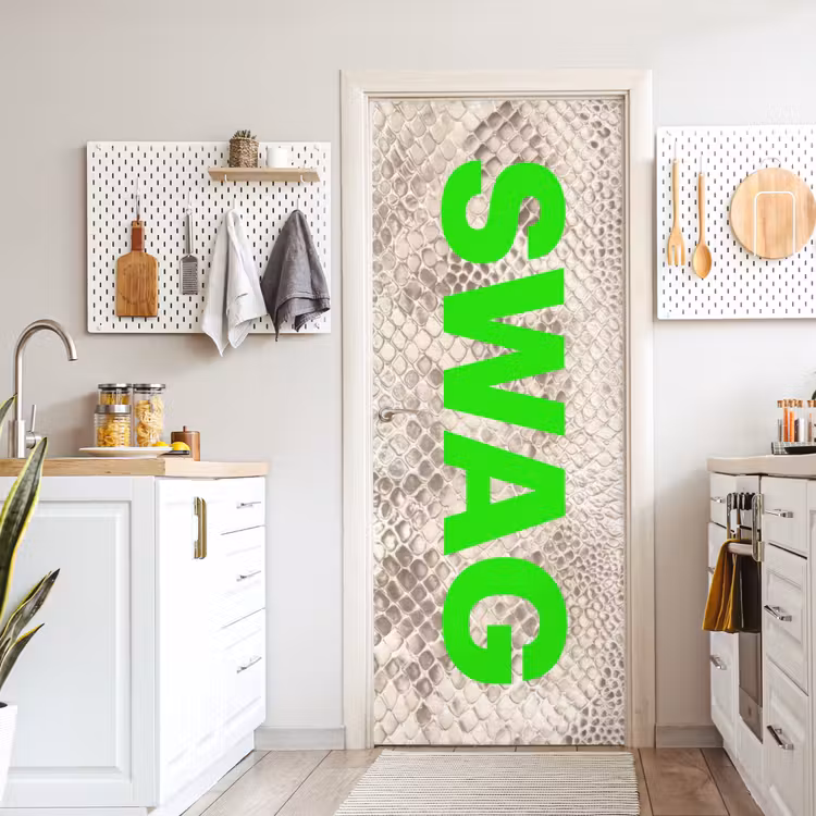 Deursticker - Slangenprint - SWAG - Neon - Groen — 7