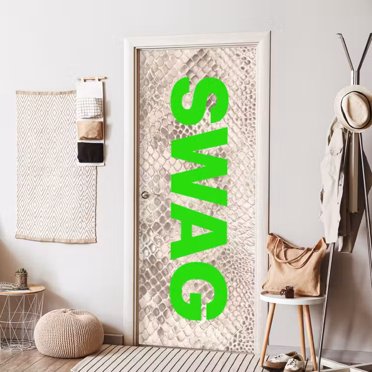 Deursticker - Slangenprint - SWAG - Neon - Groen — 8