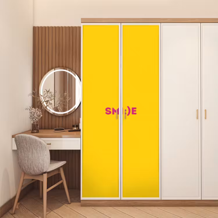 Deursticker - Smile - Roze - Geel — 5