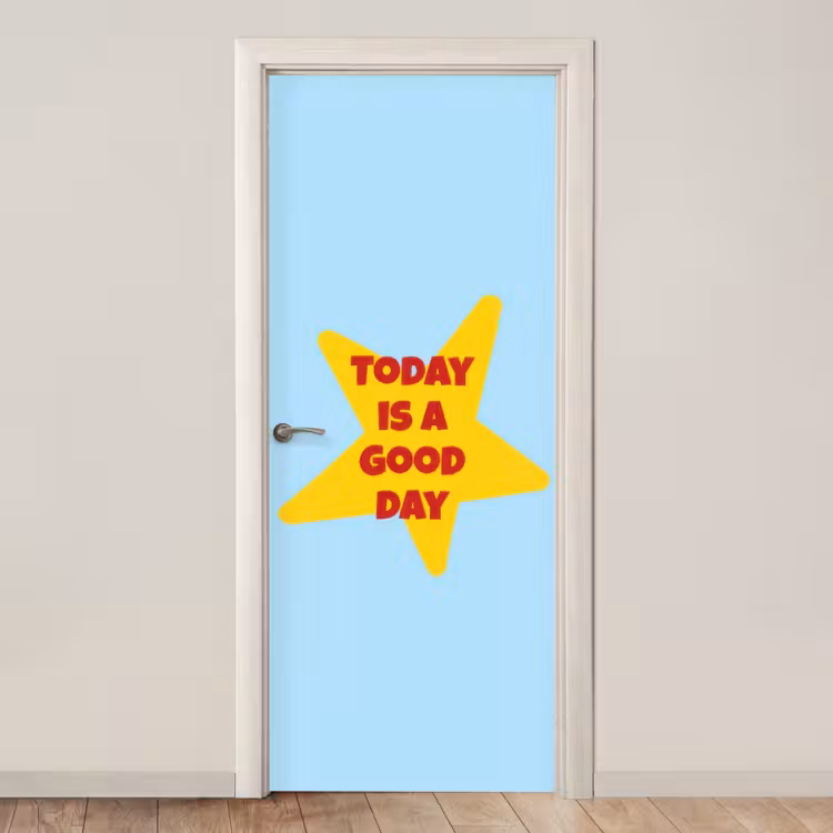Deursticker - Ster - Today is a good day - Blauw — 1