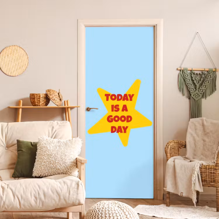Deursticker - Ster - Today is a good day - Blauw — 4