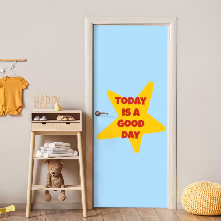 Deursticker - Ster - Today is a good day - Blauw — 6