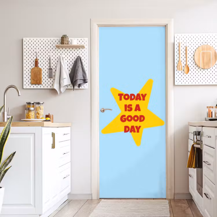 Deursticker - Ster - Today is a good day - Blauw — 7