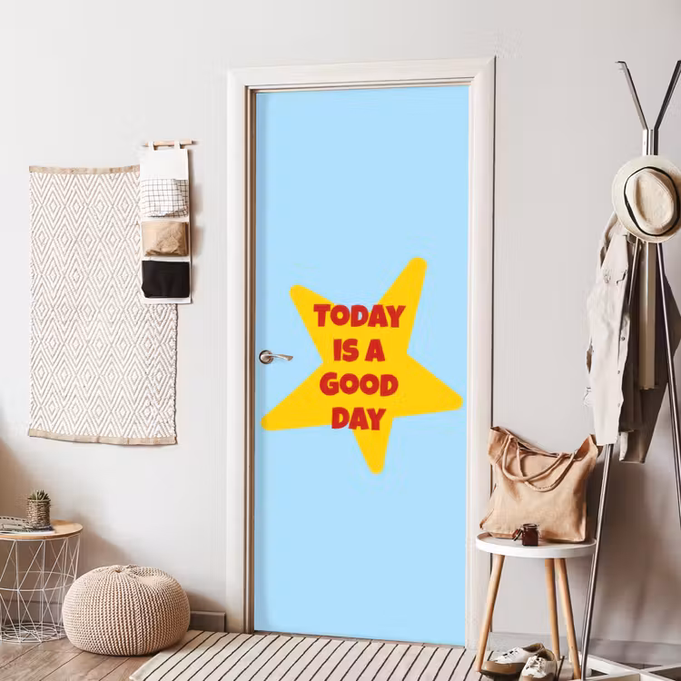 Deursticker - Ster - Today is a good day - Blauw — 8