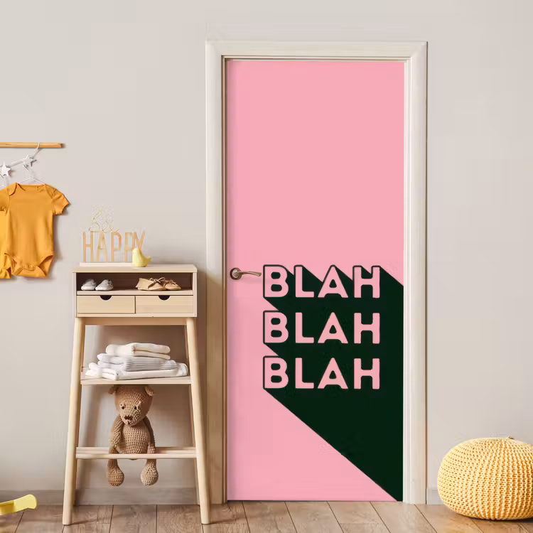 Deursticker - Tekst - Grafisch - Groen - Schaduw — 6